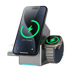 Qi2 3-in-1 Magnetic Wireless Charger for iPhone and Samsung