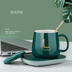 Durable, fire-resistant materials of the smart coffee cup warmer highlighted.