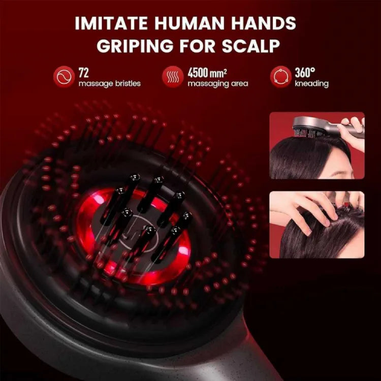 Anti-Hair Loss Scalp Massager Brush with Red Light Therapy 