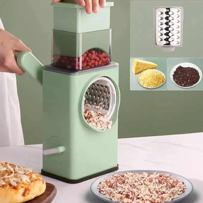 Slicing blade and coarse grating blade for the rotary kitchen grater.
