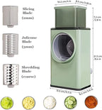 Enclosed blade drum of the vegetable cutter highlighting its key safety feature.