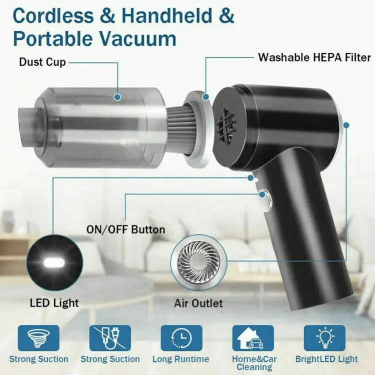 Fine dust vacuum for keyboard