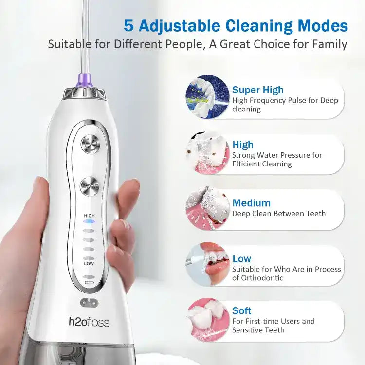 Low pressure water flosser suitable for braces and orthodontics