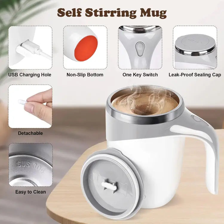 USB rechargeable stirring mug Type-C