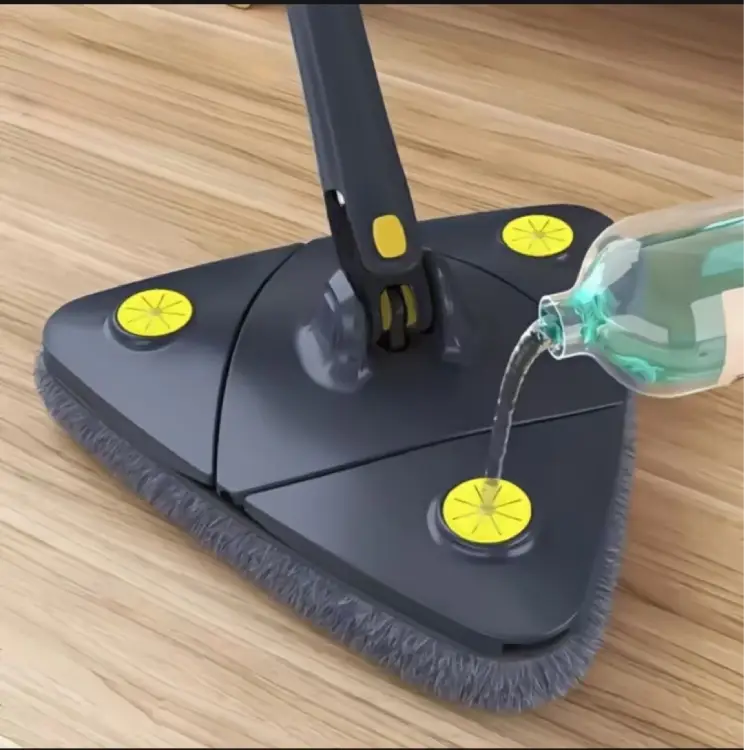 Wet and dry floor cleaning with 360° rotational mop