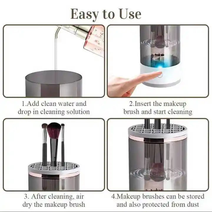 One-touch brush cleaner for Saudi makeup users